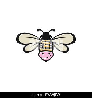 Biene Kuh, eine Kombination von Bee und kuhkopf als Symbol Vorlage für Milch mit Honig, etc. Stockfoto