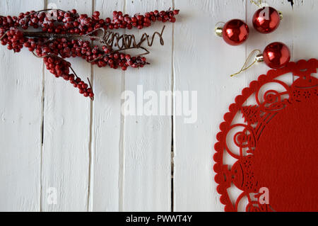 Bald ist Weihnachten, Weihnachten Objekte und Ornamente Stockfoto