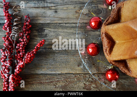 Bald ist Weihnachten, Weihnachten Objekte und Pandoro Stockfoto