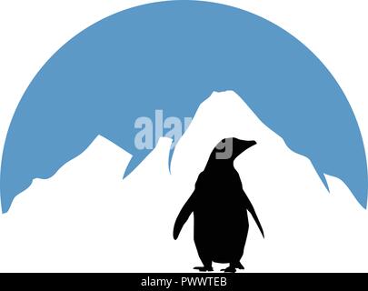 Pinguin. winter Thema logo Stock Vektor