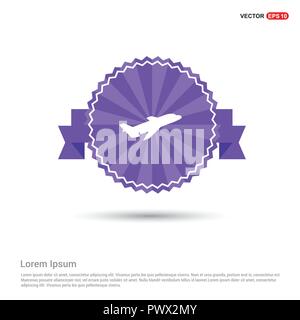 Flugzeugsymbol - Purple Ribbon banner Stock Vektor