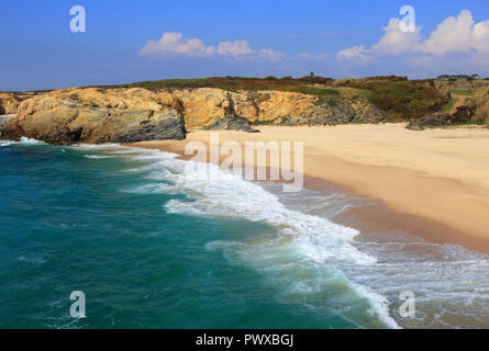 Portugal Südwest Alentejo und Costa Vicentina cliff Blick von oben auf die cordoama Strand Stockfoto