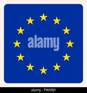 Europäische Union Square flag Button, Social Media Kommunikation, Business-Symbol. Stock Vektor