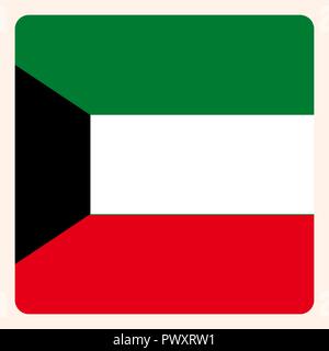 Kuwait quadratische Schaltfläche, Social Media Kommunikation, Business-Symbol. Stock Vektor