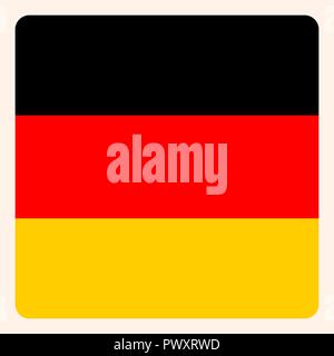 Deutschland quadratische Schaltfläche, Social Media Kommunikation, Business-Symbol. Stock Vektor