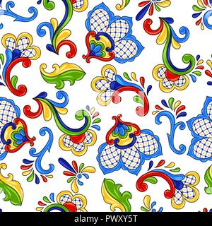Mexikanische nahtlose Muster Blumen. Stock Vektor