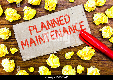 Text Zeichen zeigen, geplante Wartung. Konzeptionelle foto Check ups auf einer regelmäßigen Basis zu tun. Stockfoto
