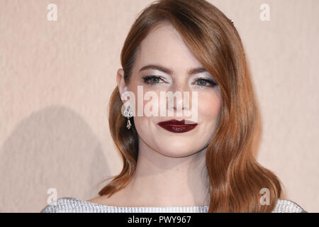 LONDON, GROSSBRITANNIEN. Oktober 18, 2018: Emma Stone an der London Film Festival Screening von "Favoriten" im BFI South Bank, London. Bild: Steve Vas/Featureflash Credit: Paul Smith/Alamy leben Nachrichten Stockfoto