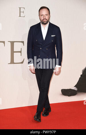 LONDON, GROSSBRITANNIEN. Oktober 18, 2018: Yorgos Lanthimos an der London Film Festival Screening von "Favoriten" im BFI South Bank, London. Bild: Steve Vas/Featureflash Credit: Paul Smith/Alamy leben Nachrichten Stockfoto