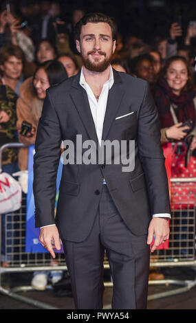 London, Großbritannien. 17 Okt, 2018. Aaron Taylor-Johnson besucht die Outlaw King' Premiere am BFI London Film Festival. Credit: Gary Mitchell/SOPA Images/ZUMA Draht/Alamy leben Nachrichten Stockfoto