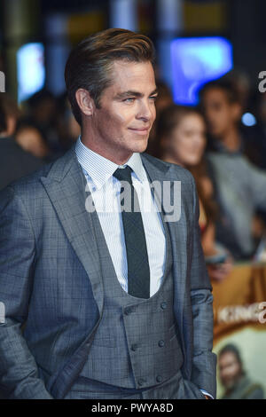 London, Großbritannien. 17 Okt, 2018. Chris Pine besucht die Outlaw King' Premiere am BFI London Film Festival. Credit: Gary Mitchell/SOPA Images/ZUMA Draht/Alamy leben Nachrichten Stockfoto