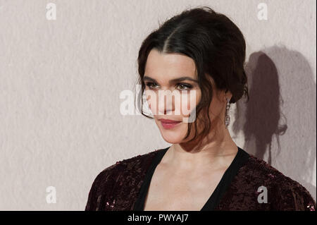 LONDON, GROSSBRITANNIEN, 18. Oktober: Rachel Weisz des UK Film Premiere von "Der Favorit" am BFI Southbank nimmt während der 62 London Film Festival American Express Gala. Oktober 18, 2018 in London, Vereinigtes Königreich. Stockfoto