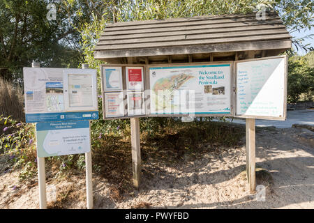 Anmelden bei Knoll Strand willkommen, Studland Bay, Swanage, Dorset, England, Großbritannien Stockfoto