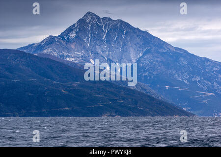 Landschaft auf dem Berg Athos in Autonomen monastischen Zustand des Heiligen Berg, Chalkidiki, Griechenland Stockfoto