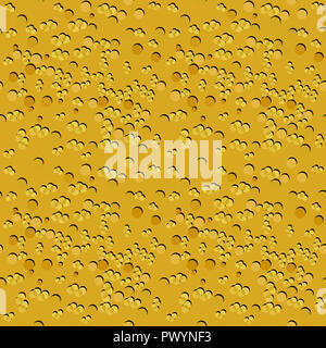 Nahtlose geometrische Muster der gelben und braunen Punkte mit Schatten, ähnlich wie Tropfen, für Tapeten, Geschenkpapier, Fliesen, Drucke auf Stoff. Stockfoto