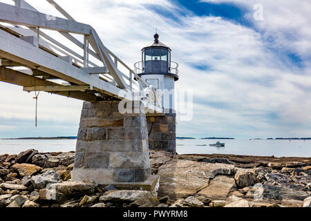 Marshall Point Light Station gebaut 1857 in Port Clyde Maine Stockfoto