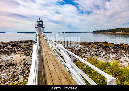 Marshall Point Light Station gebaut 1857 in Port Clyde Maine Stockfoto