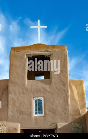 San Miguel adobe Kirche in Santa Fe, New Mexico Stockfoto