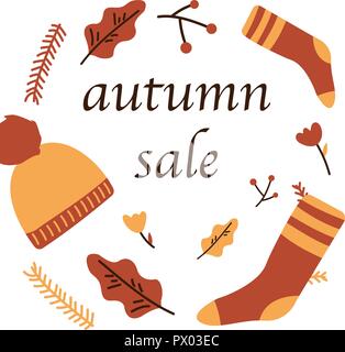 Herbst Sale Plakat der Rabatt promo Web Banner für herbstliche saisonal Einkaufen der maple leaf vektor Stock Vektor