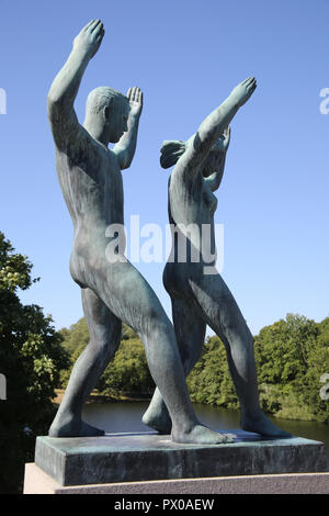 Vigeland Skulpturenpark, Fragner Park, Oslo, Norwegen. Der Park enthält das Lebenswerk des norwegischen Bildhauers Gustav Vigeland (1869 - 1943). Stockfoto