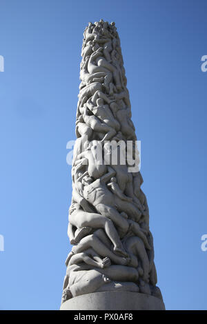 Vigeland Skulpturenpark, Fragner Park, Oslo, Norwegen. Der Park enthält das Lebenswerk des norwegischen Bildhauers Gustav Vigeland (1869 - 1943). Stockfoto