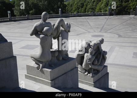 Vigeland Skulpturenpark, Fragner Park, Oslo, Norwegen. Der Park enthält das Lebenswerk des norwegischen Bildhauers Gustav Vigeland (1869 - 1943). Stockfoto