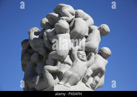 Vigeland Skulpturenpark, Fragner Park, Oslo, Norwegen. Der Park enthält das Lebenswerk des norwegischen Bildhauers Gustav Vigeland (1869 - 1943). Stockfoto