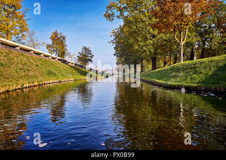 Malerische Sommer Blick in den Stadtpark in Schwerin, Mecklenburg-Vorpommern, Deutschland Stockfoto