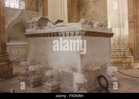 Die Gründer Kapelle am Batlha Kloster in Portugal, in den Morgen. Stockfoto