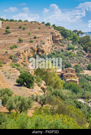 Sizilianischen Landschaft rund um das Tal der Tempel. Agrigento, Sizilien, Süditalien. Stockfoto