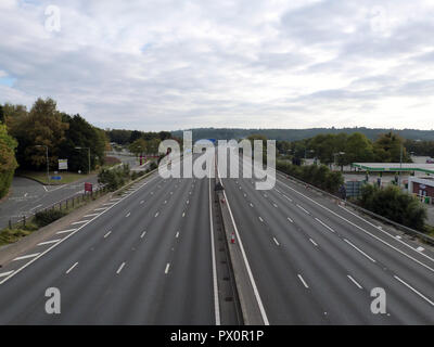 Autobahn M27 geschlossen für Brücke demoltion an Rownhams 2018 Stockfoto