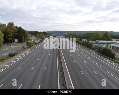 Autobahn M27 geschlossen für Brücke demoltion an Rownhams 2018 Stockfoto