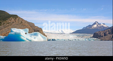 Eisberg von der den Grey Gletscher auf der Grauen See in Torres del Paine in Patagonien Chile Stockfoto