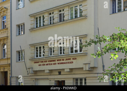 Wien, Gemeindebau des "Roten Wien" - Wien, Rat Tenement Blocks, 'roten Wien', meiselstraße 73, Theodor Schöll 1928 Stockfoto
