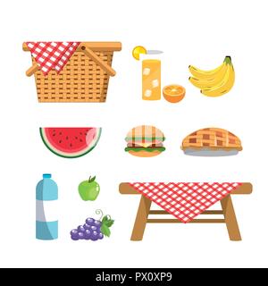 Set mit gesunden Früchten und Wein behindern Stock Vektor