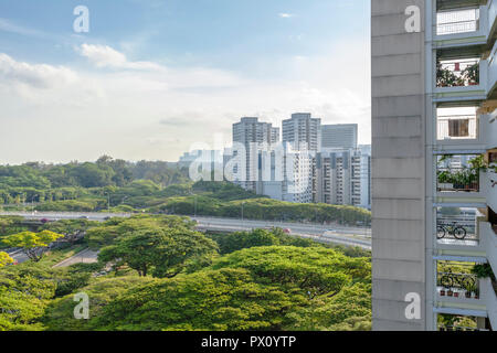 Stadtbild Blick auf HDB Sozialwohnungen in der Marine Parade neue Stadt Singapur Stockfoto