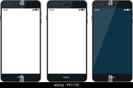 Handy Smartphone schwarze Maske transparent Stock Vektor