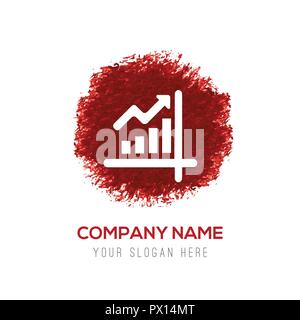 Business graph icon-Rot Aquarell Kreis Splash Stock Vektor