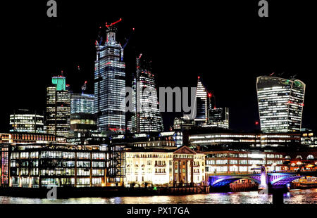 Die Skyline der City of London. Stockfoto