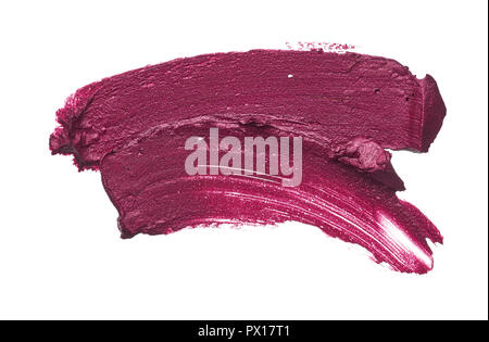 Rote Make-up verschmiert von Lip Gloss Hintergrund. Gebrochene rot creme lipstick Textur Hintergrund Stockfoto