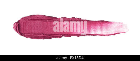 Rosa Make-up verschmiert von Lip Gloss Hintergrund. Broken Pink Cream lipstick Textur Hintergrund Stockfoto
