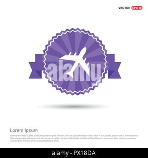 Flugzeugsymbol - Purple Ribbon banner Stock Vektor