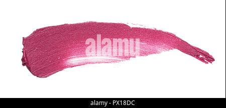 Rosa Make-up verschmiert von Lip Gloss Hintergrund. Broken Pink Cream lipstick Textur Hintergrund Stockfoto
