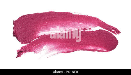 Rosa Make-up verschmiert von Lip Gloss Hintergrund. Broken Pink Cream lipstick Textur Hintergrund Stockfoto