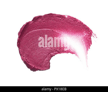 Rosa Make-up verschmiert von Lip Gloss Hintergrund. Broken Pink Cream lipstick Textur Hintergrund Stockfoto
