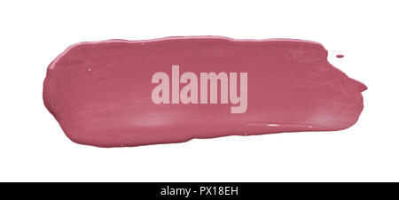Rosa Make-up verschmiert von Lip Gloss Hintergrund. Broken Pink Cream lipstick Textur Hintergrund Stockfoto