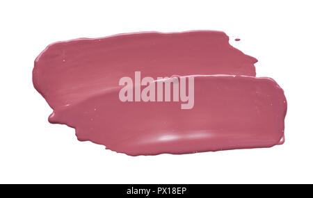 Rosa Make-up verschmiert von Lip Gloss Hintergrund. Broken Pink Cream lipstick Textur Hintergrund Stockfoto