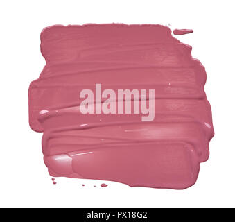 Rosa Make-up verschmiert von Lip Gloss Hintergrund. Broken Pink Cream lipstick Textur Hintergrund Stockfoto