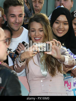 Die UK-Premiere von "Eine einfache Dafür" gehalten am BFI Southbank - Ankunft mit: Blake Lively, Wo: London, Vereinigtes Königreich, wenn: 17 Sep 2018 Credit: Mario Mitsis/WENN.com Stockfoto