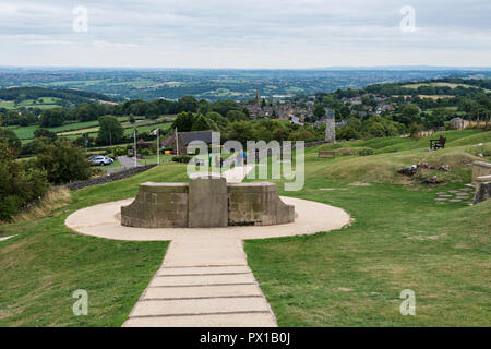 Panoramablick vom Turm an der Crich Gedenkstätte errichtet im Jahr 1923, an Crich, Derbyshire UK zu besuchen Stockfoto